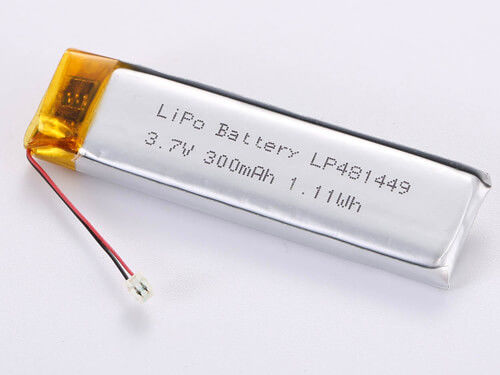 kupować LP481449 3.7V 300MAH JST Konektor rozładowy Wysokiej pojemności LiPo Pack dla profesjonalnych zastosowań -20 do 45 stopni Celsjusza produkcja online