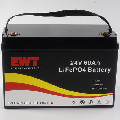 EWT LiFepo4 z akumulatorem 24V 60AH z dużą pojemnością monitorowania ekranu LCD