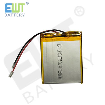 Akumulator polimerowy litowy srebrnego koloru z ochroną przed zwarciem LP404077 3.7V 1250mAh