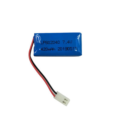 LP602040 7,4V 420MAH Litowo-polimerowa bateria z prądem ładowania 0,2C i PCM