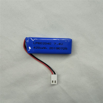 LP602040 7,4V 420mAh Litium Polimerowy akumulator z zabezpieczeniem przed rozładowaniem -20°C do 45°C