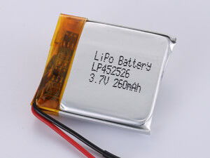 3.7V LP452526 260MAH Długotrwała bateria Li-ion Polimerowa Gęstość energii 150-200 Wh/kg Temperatura rozładowania -20°C Do 60°C