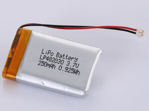 LP482030 3,7V 250MAH Duża pojemność LiPo Pack Gęstość energii 150-200 Wh/kg i wpływ na środowisko Zawiera substancje toksyczne