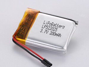 LP522025 200MAH Bateria Li-ion Polymer o dużej pojemności -10C -65C z PCM dla zastosowań ciężkich i wymagających