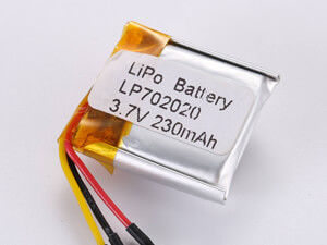 LP702020 3,7V 230MAH Litowo-polimerowa bateria z typem magazynowania Pcm -10C -65C