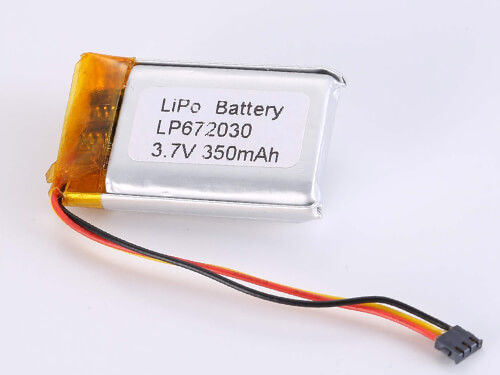 3.7V 350MAH 500-1000 cykli Polimerowa bateria litowa -20 do 60 stopni Celsjusza Temperatura rozładowania