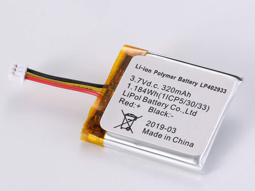 Mocny akumulator litowo-jonowy o mocy 3,7 V 320 MAH LP402933 z 500-1000 cyklami i szerokim zakresem temperatur