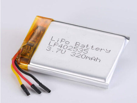 LP402535 3,7V 320MAH Li-ion Bateria z 2 godzinami ładowania i srebrną folią i przezroczystym PVC