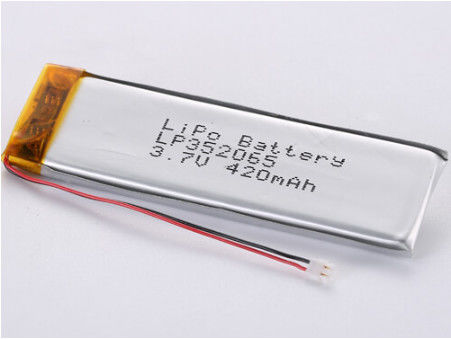 LP352065 3,7V 420MAH Litium Polimerowy akumulator z 50mm Czerwony i Czarny przewody Certyfikowany ROHS 12 miesięcy gwarancji