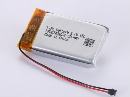 Długotrwała bateria srebrnego litowego polimeru LPHD7424037 3.7V 520MAH z ochroną PCB