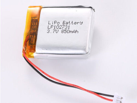 Wsparcie OEM/ODM 3.7V 850MAH JST Konektor Litowy Polimerowy Akumulator LP102731 -20°C Do 60°C Dla Wysokiej Wydajności