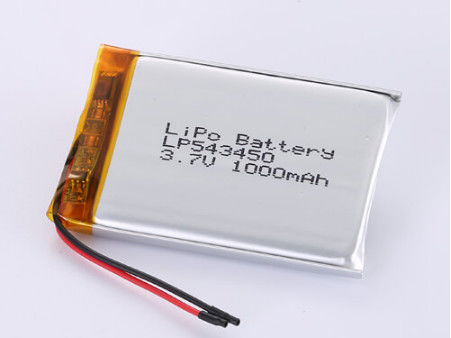 LP543450 3,7V 1000MAH Li-ion Battery Grade A dla aplikacji przycisków Certyfikowany RoHS i maksymalna prędkość rozładowania 1C