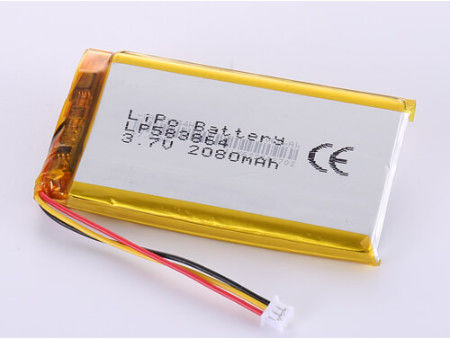 OEM Akceptowalny LP583864 3,7V 2080MAH Li-ion Battery Producentów z 1 roku żywotności i wysokiej pojemności LiPo Pack