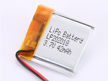 Przemysłowy polimerowy akumulator litowo-jonowy z ochroną PCB i konstrukcją do ładowania LP202018 3,7V 42MAH